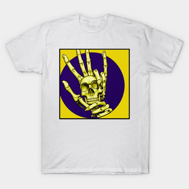 Skull Hand T-Shirt by cptpuggles